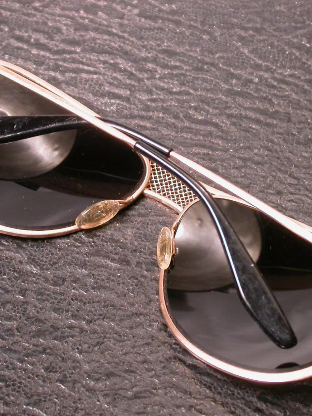 Barton Perreira Black and Gold Aviator Shades Sunglasses Made in Japan
